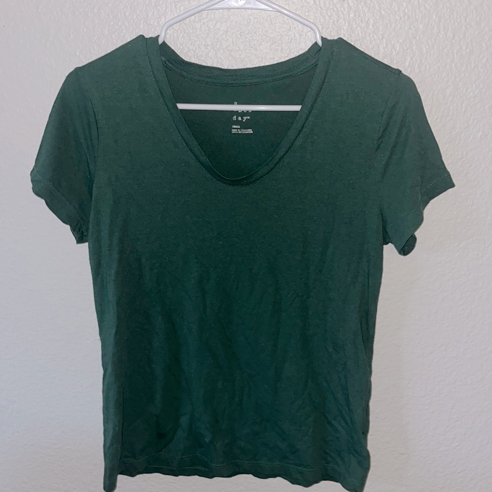 green tee shirt